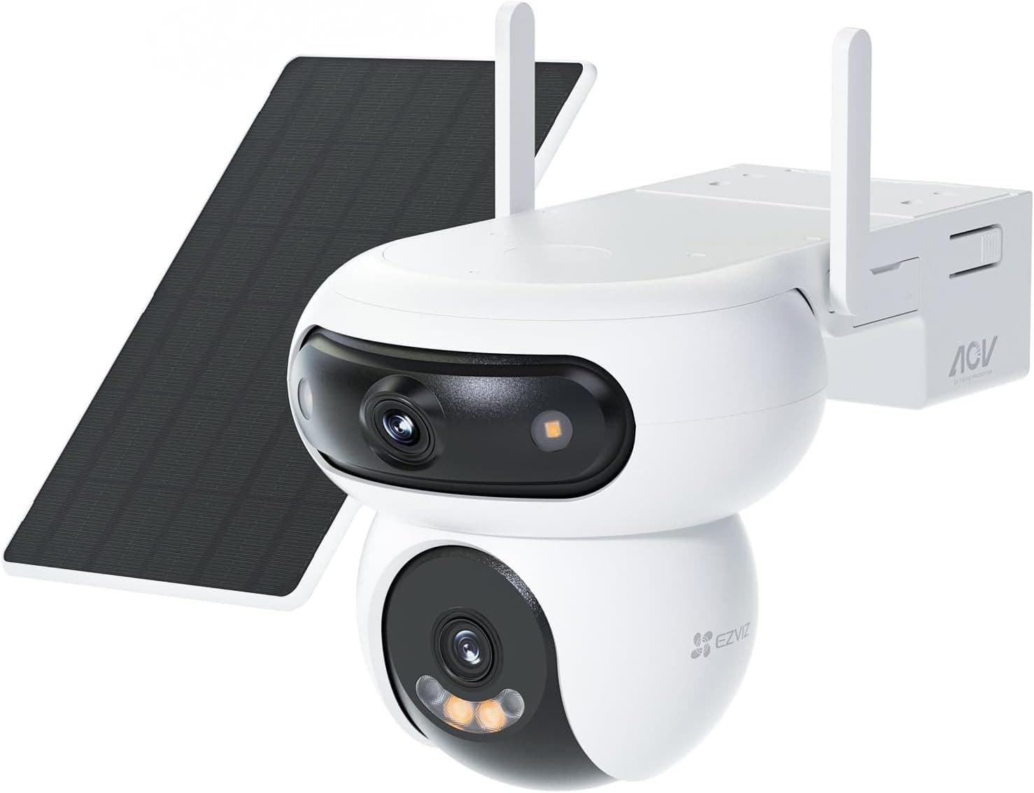 EZVIZ EZVIZ HB90x Dual 4G Kit Dual Lens Outdoor Security Camera, 8W Solar Panel 4MP+4MP 360 Wireless Wifi Surveillance Camera on 10400mAh Motorized Dual Lens Battery, Always-on Mode, Person/Vehicle Detection, Auto Tracking | CS-HB90X(4MP+4MP) - product view 1 of 9