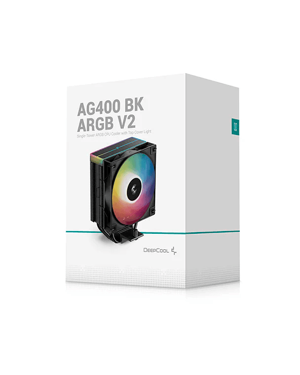 Asus Deepcool AG400 BK ARGB V2 All-black Single-tower AMD & Intel CPU Cooler, 500~2100 RPM±10%, 75.89 CFM Airflow, 120mm ARGB PWM Fan |  R-AG400-BKAMMN-GJD - product view 2 of 6