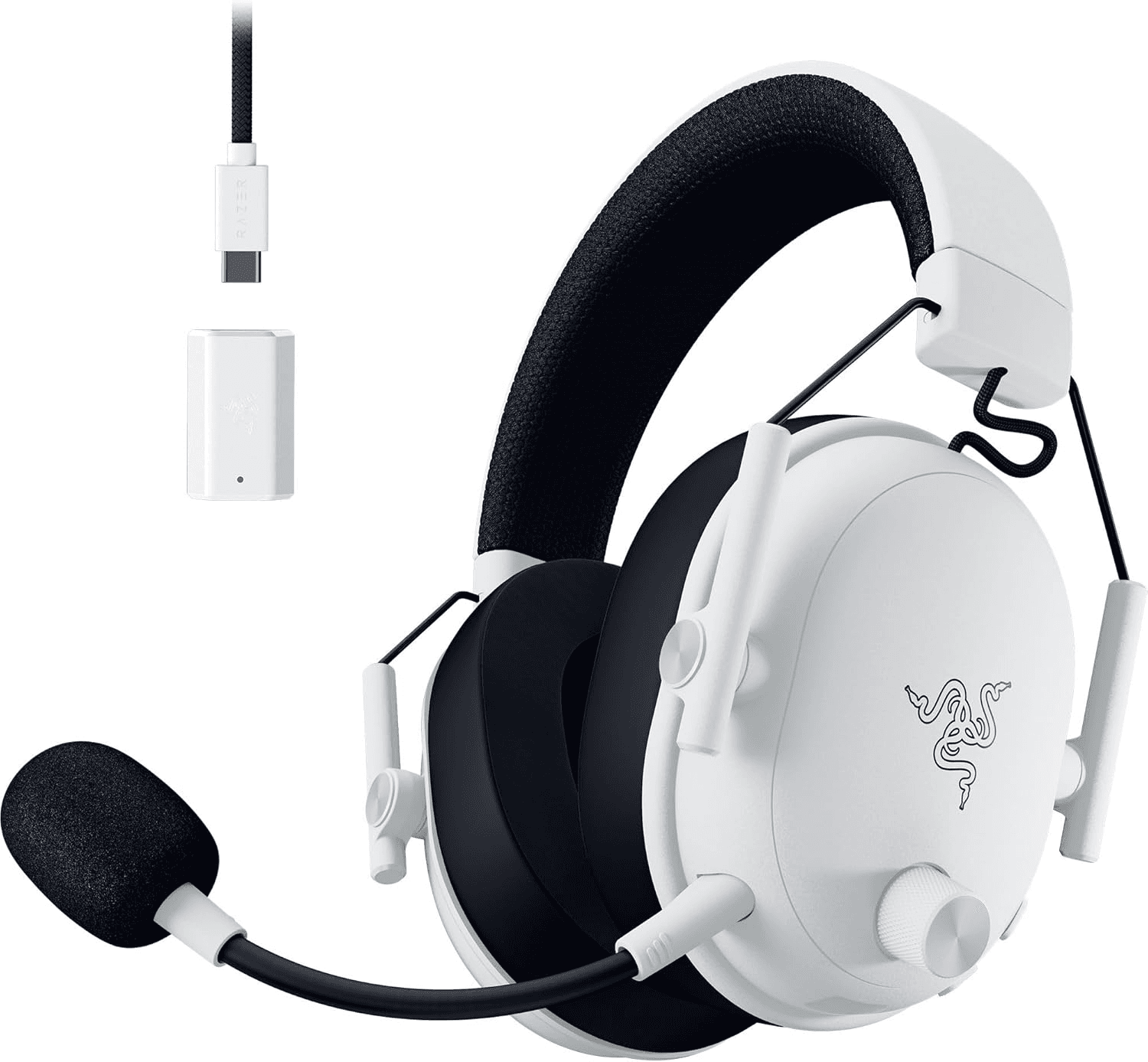 Razer BlackShark V3 White Wireless Gaming Headset: 2.4GHz Ultra-Low Latency HyperSpeed, TriForce 50mm Titanium Drivers, HyperClear Super Wideband Mic, 70-Hour Battery | RZ04-05410400-R3M1 – Buy Online