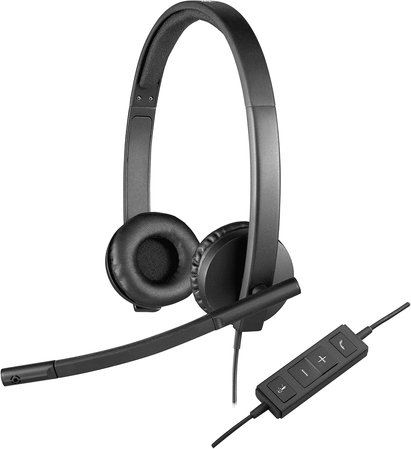 Logitech H570e Wired Headset, Stereo Headphones with Noise-Cancelling Microphone, USB, In-Line Controls with Mute Button, Indicator LED, PC/Mac/Laptop - Black – Buy Online