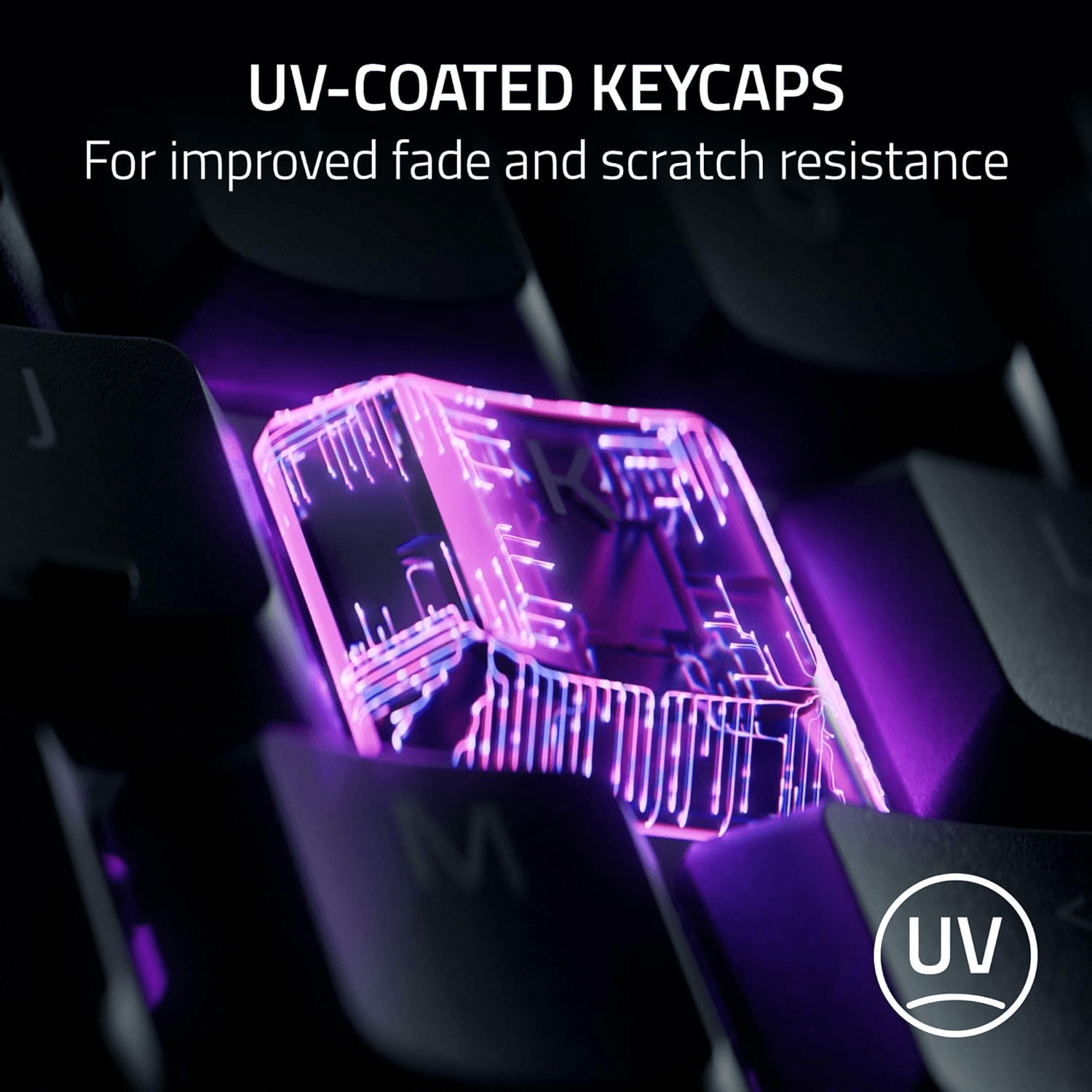 RAZER Razer Ornata V3 TKL Low Profile Gaming Keyboard, Mecha-Membrane Switches, 1000 Hz Ultrapolling, 8 Chroma RGB, UV-Coated ABS Keycaps, Braided Fiber Cable, Black | RZ03-04880100-R3M1 - product view 2 of 7