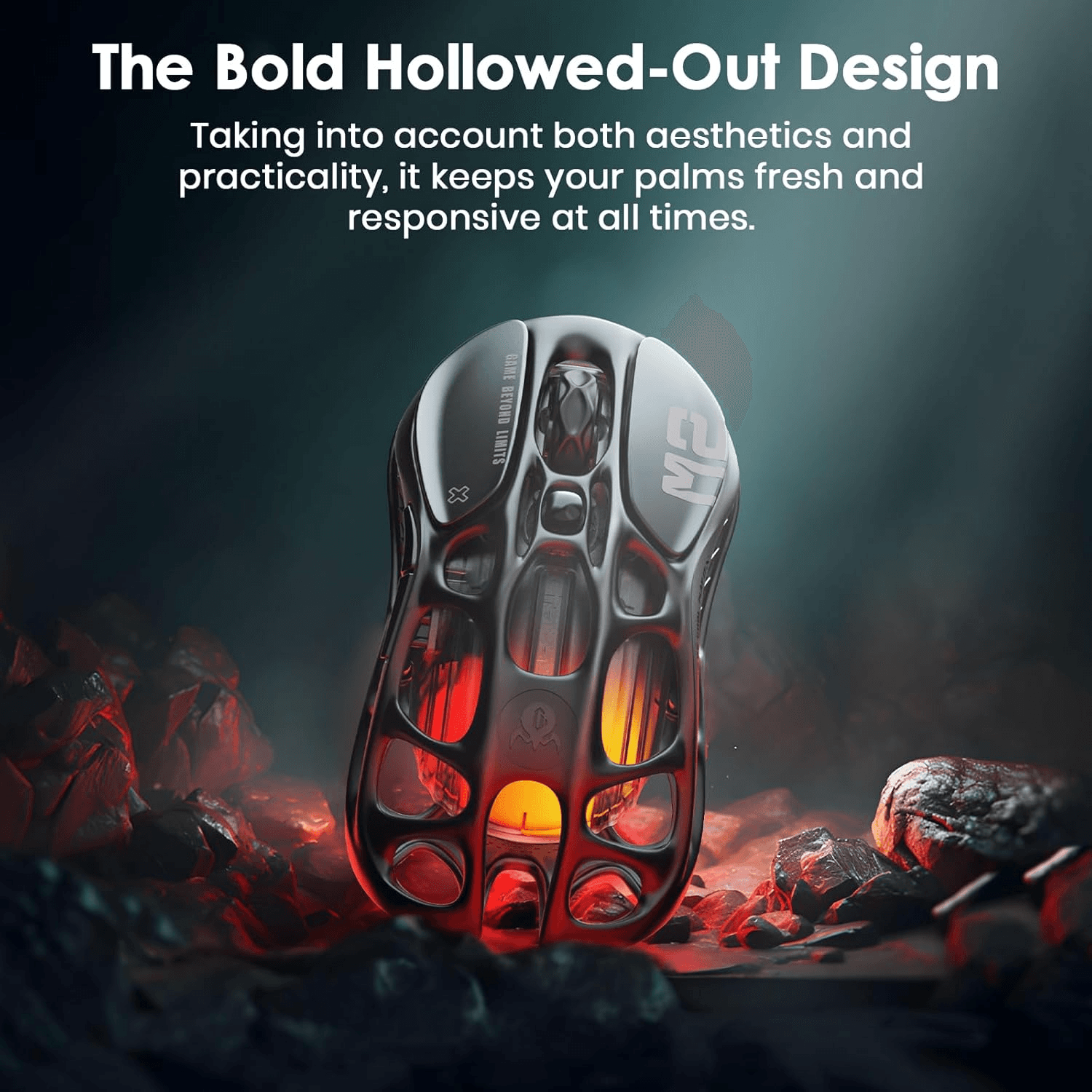 Gravastar GravaStar Mercury M2 Wireless Gaming Mouse Stealth Black, 26,000 DPI, PAW3395DM Sensor, 79g Lightweight, RGB, 5 Programmable Buttons - product view 3 of 8