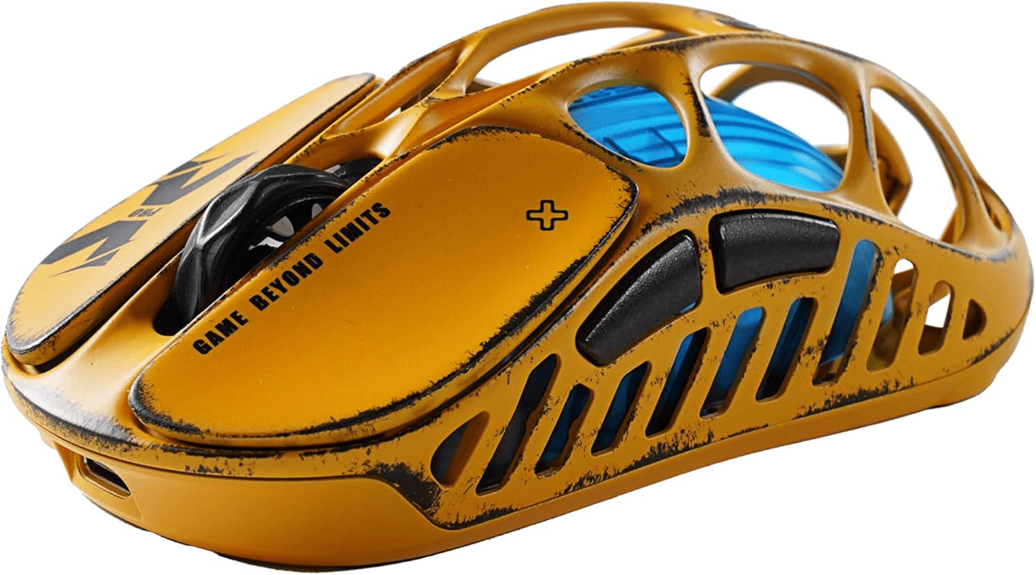 Gravastar GravaStar Mercury X Pro Wireless Gaming Mouse - 32,000 DPI PAW 3950 Sensor, 8,000Hz Jump Speed, Magnesium Alloy Hollow Frame, RGB Lighting, 5 Programmable Buttons, Three Modes (Yellow) - product view 3 of 4