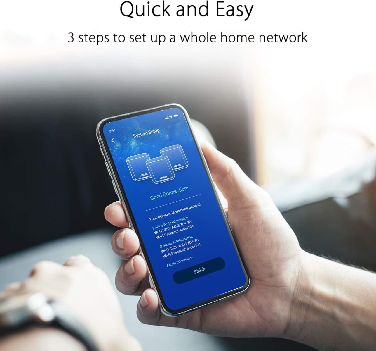 Asus  ASUS ZenWiFi XD5 AX3000 Mini Dual-Band Whole Home Mesh WiFi 6 System, 802.11ax, Up to 3500 sq ft & 4+ Rooms, AiMesh, Free Internet Security, Parental Controls, 2 Pack, White | 90IG0750-MO3B40 - product view 3 of 9