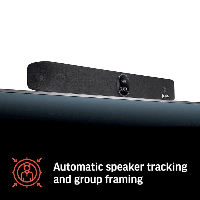 Hp HP Poly - Studio X70 Video Bar + TC8 Touch Controller (Plantronics + Polycom) - Premium 4K Audio & Video Conferencing for Large Conference Rooms - Camera, Speakers, Mics - Works with Teams, Zoom & More | 8L531AA#ABB - product view 2 of 8