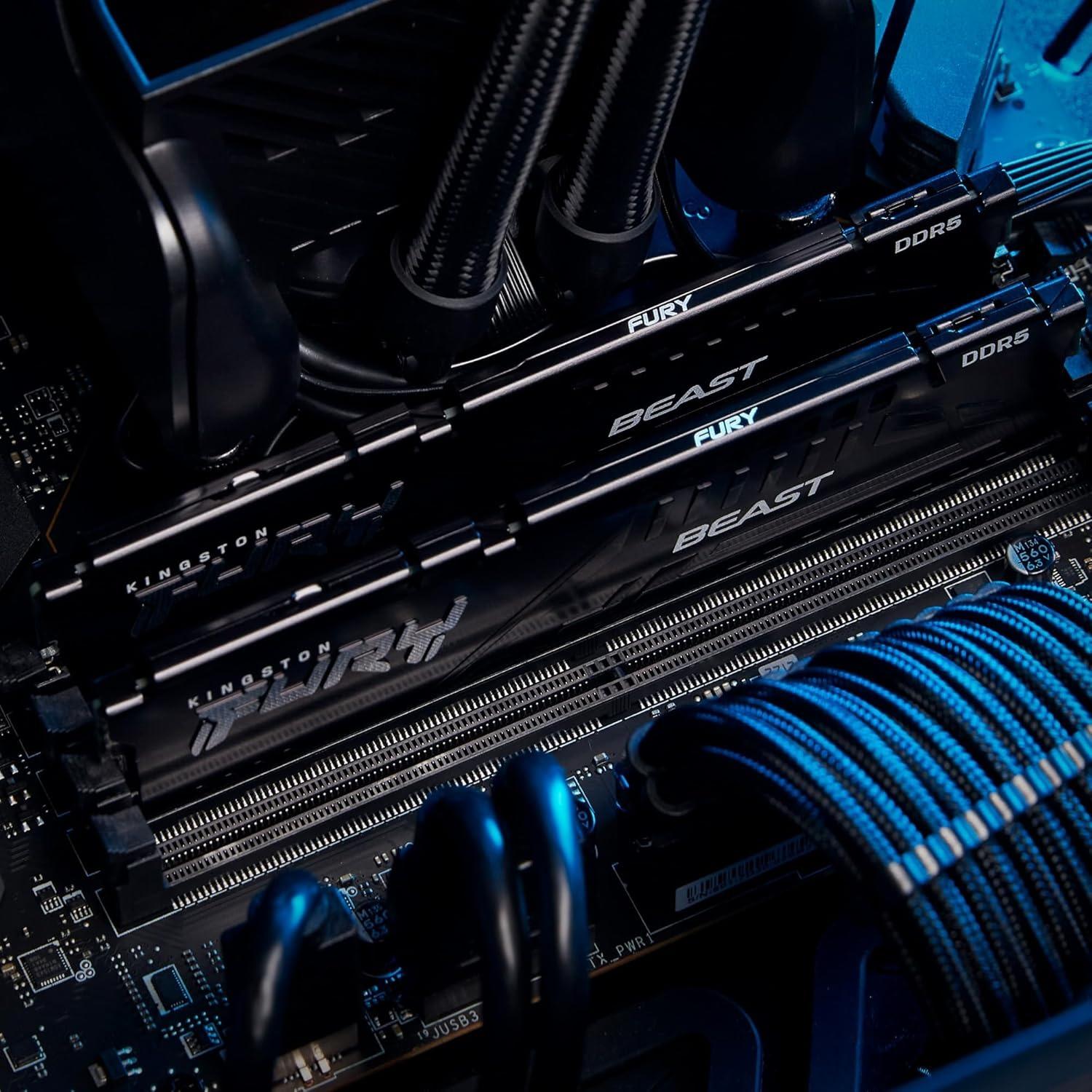 Kingston Kingston FURY Beast 64GB (2x 32GB) DDR5-6000 Memory Kit (RAM), CL36, Intel XMP 3.0 & AMD EXPO | KF560C36BBEK2-64 - product view 2 of 3