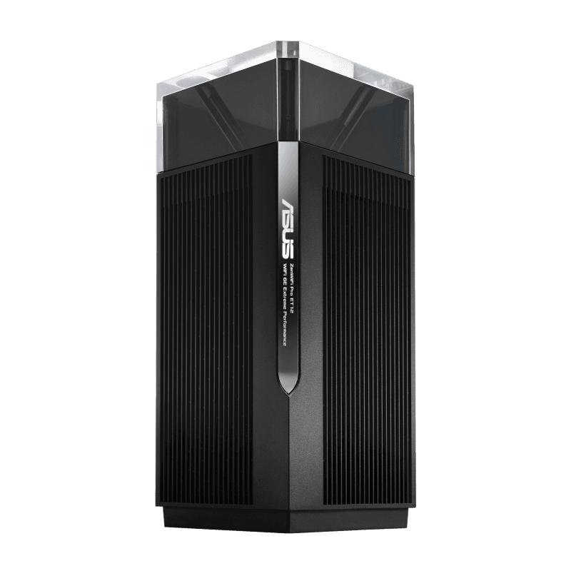 Asus Asus ZenWiFi Pro ET12 AX11000 Tri-Band WiFi 6E Router, Up to 11Gbps Data Rate, Coverage up to 6000 Sq.ft, Dual 2.5G Ports, AiMesh, Included Lifetime Internet Security, 2 Pack, Black | 90IG05Z0-MO3A20 - product view 2 of 4
