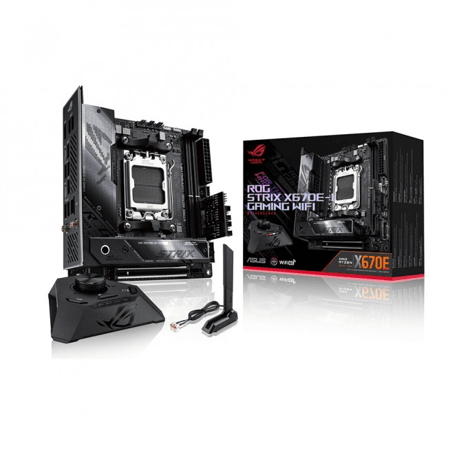 ASUS ROG Strix X670E-I Gaming WIFI Motherboard, Mini-ITX, AMD Socket AM5 (Ryzen 9000/8000/7000), DDR5, PCIe 5.0, WiFi 6E, USB4®, ROG Strix Hive | 90MB1B70-M0EAY0 – Buy Online