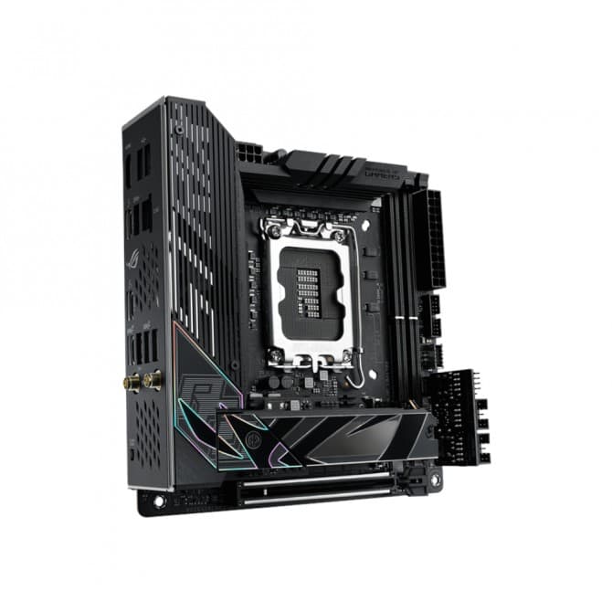Asus ASUS ROG STRIX Z790-I GAMING WIFI  Intel Z790 LGA 1700 Mini-ITX Motherboard , 10 + 1 power stages, DDR5, 2X M.2 slots, PCI 5.0 NVMe SSD slot, PCIe 5.0 x16 SafeSlot |  90MB1CM0-M0EAY0 - product view 3 of 5