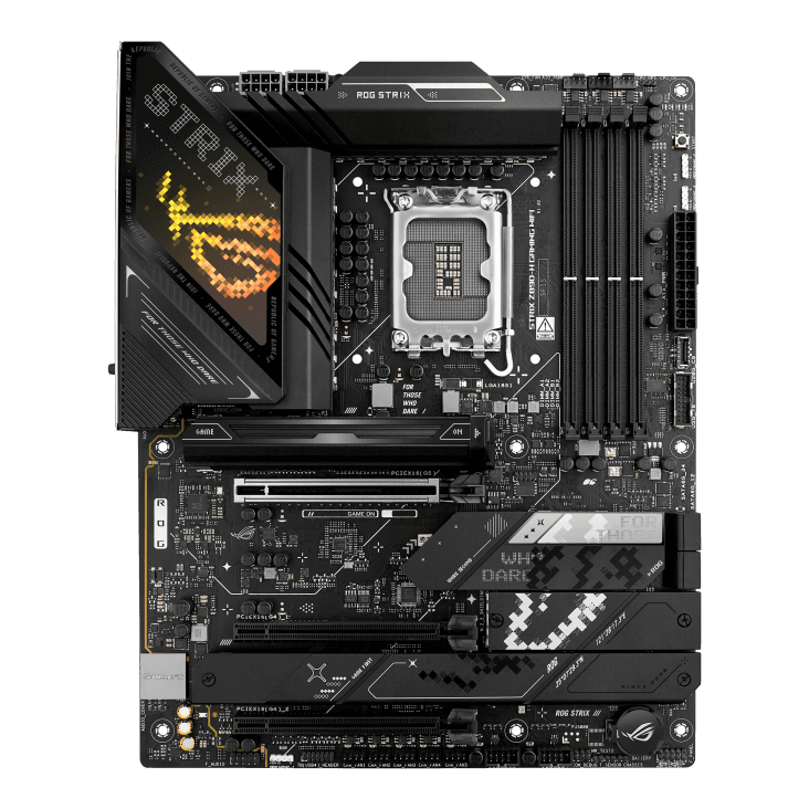 Asus ASUS ROG STRIX Z890-H GAMING WIFI  ATX Motherboard, Intel Socket LGA1851, 4x DIMM slots, max. 256GB, DDR5, 4x M.2 slots and 4 x SATA 6Gb/s ports, Pcie 5.0, GEN 5, Wi-Fi 7, Bluetooth v5.4, Black | 90MB1K20-M0EAY0 - product view 2 of 12