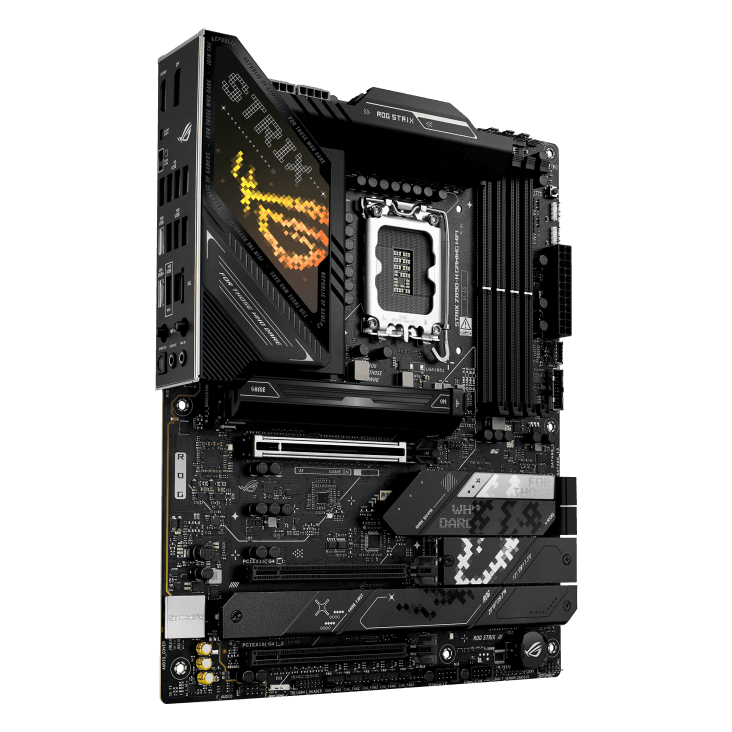Asus ASUS ROG STRIX Z890-H GAMING WIFI  ATX Motherboard, Intel Socket LGA1851, 4x DIMM slots, max. 256GB, DDR5, 4x M.2 slots and 4 x SATA 6Gb/s ports, Pcie 5.0, GEN 5, Wi-Fi 7, Bluetooth v5.4, Black | 90MB1K20-M0EAY0 - product view 3 of 12