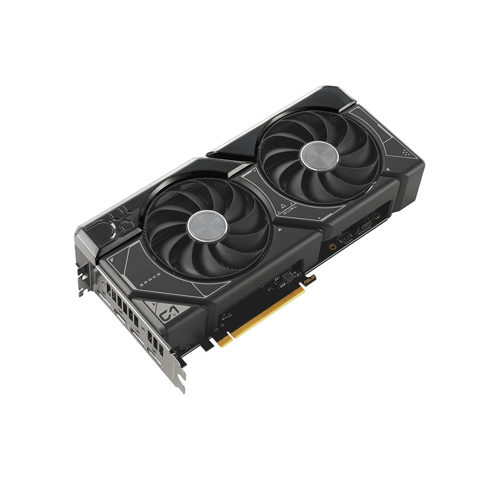 Asus ASUS Dual GeForce RTX 4070 OC Edition Graphics Card, 12GB GDDR6X 192-bit Memory, 2520 MHz Engine Clock, 5888 CUDA Cores, 21 Gbps Memory Speed, PCI Express 4.0, 1x HDMI / 3xDP | 90YV0IZ2-M0NA00 - product view 3 of 6