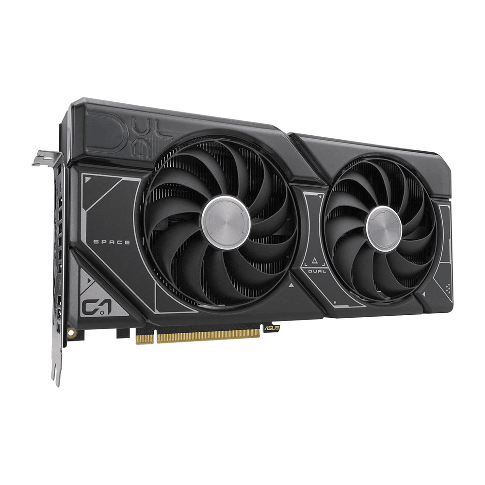 Asus ASUS Dual GeForce RTX 4070 OC Edition Graphics Card, 12GB GDDR6X 192-bit Memory, 2520 MHz Engine Clock, 5888 CUDA Cores, 21 Gbps Memory Speed, PCI Express 4.0, 1x HDMI / 3xDP | 90YV0IZ2-M0NA00 - product view 1 of 6