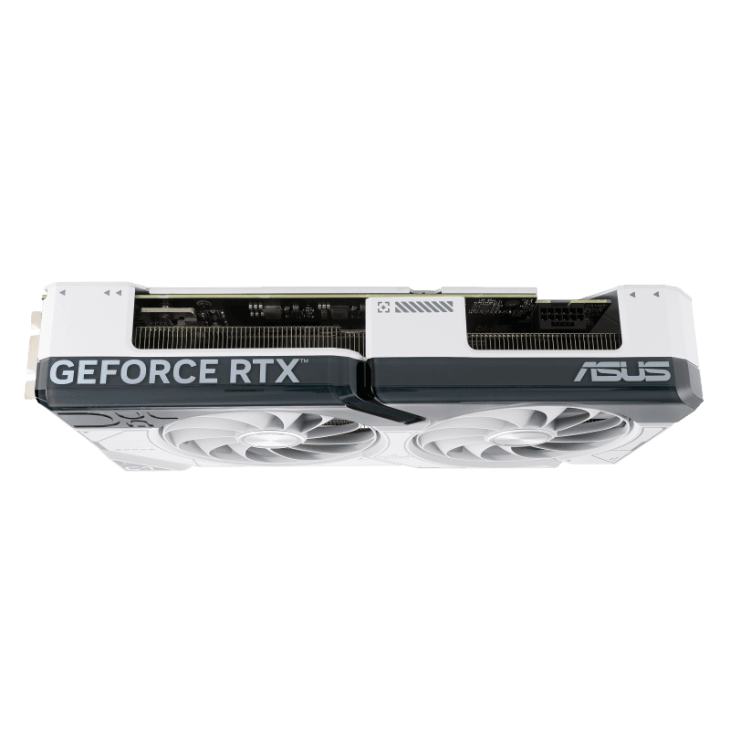 Asus ASUS Dual GeForce RTX 4070 SUPER White OC Edition 12GB GDDR6X Graphic card, 192-bit, 7168 CUDA Cores, PCI E 4.0, 2550 MHz (Boost Clock), 2 Year Warranty | 90YV0K84-M0NA00 - product view 3 of 9