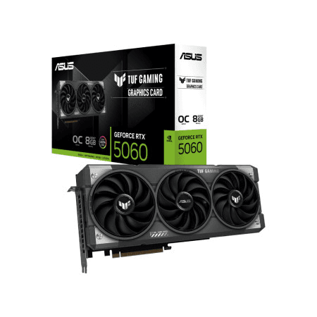 ASUS TUF Gaming GeForce RTX 5060 8GB GDDR7 OC Edition Graphic card, 128-bit 28 Gbps, 3840 CUDA Core, 2677MHz OC Clock,  PCI Express 5.0, NVIDIA Blackwell Architecture | 90YV0N00-M0NA00 – Buy Online