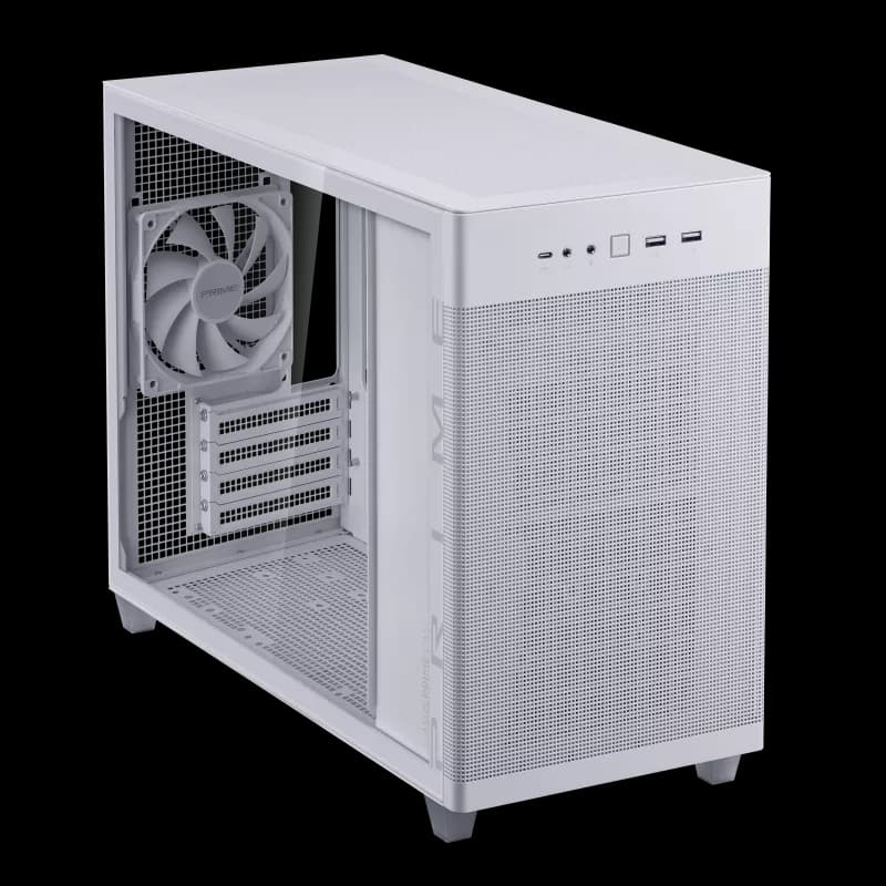 Asus Asus AP201 Prime Tempered Glass White Edition 33L MicroATX Case, Tool-Free Side Panels, Support For 360mm Coolers, 338mm Graphics Cards, Standard ATX PSU's, White | 90DC00G3-B39010 - product view 2 of 8