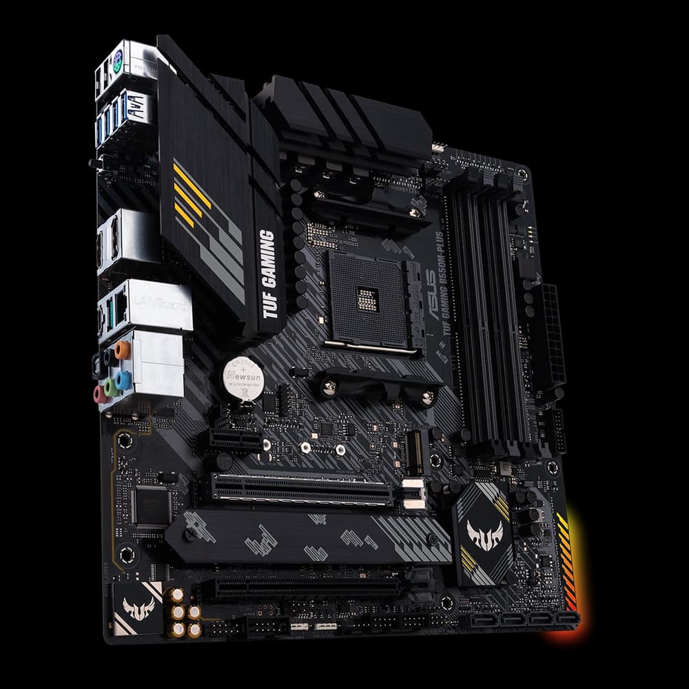Asus ASUS TUF Gaming B550M-PLUS AMD AM4 microATX Motherboard, PCIe 4.0, Dual M.2, DDR4 Aura Sync RGB | 90MB14A0-M0EAY0 - product view 3 of 5