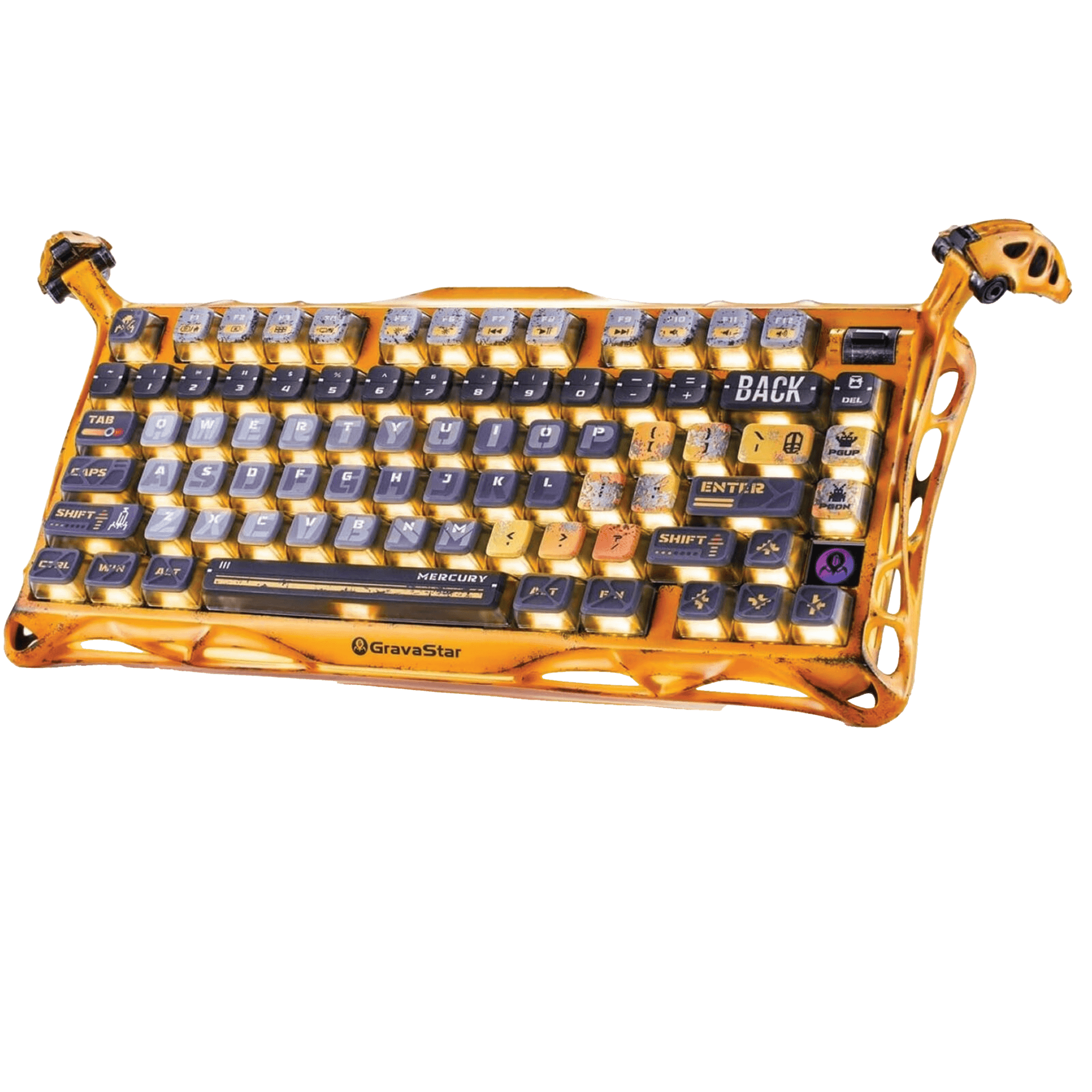 Gravastar GravaStar Mercury K1 Pro & Mercury X Special Edition Gaming Set, Battle-Worn Yellow Aluminum 75% Mechanical Keyboard & Tri-Mode Wireless Mouse - product view 2 of 3
