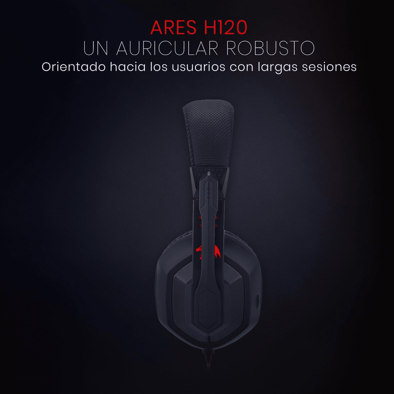 Redragon Redragon ARES H120 Gaming Headset, Stereo 3.5mm Jack, Noise-Reducing Over-Ear Cushions, 40mm Drivers, 2m Cable - product view 3 of 3