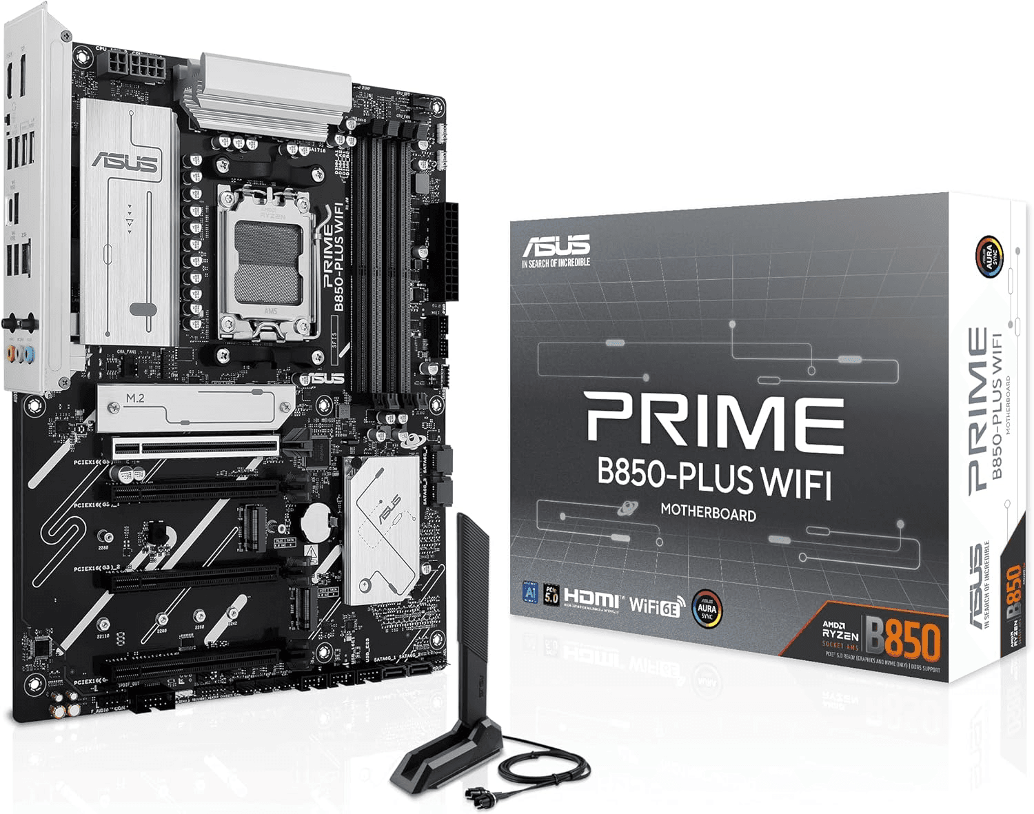 ASUS PRIME B850-PLUS WIFI Motherboard, AMD Socket AM5, Ryzen 9000 Ready, PCIe 5.0, Wi-Fi 6E, 2.5Gb Ethernet, & DDR5 Overclocking (8000+ MT/s) | 90MB1L80-M0EAY0 – Buy Online