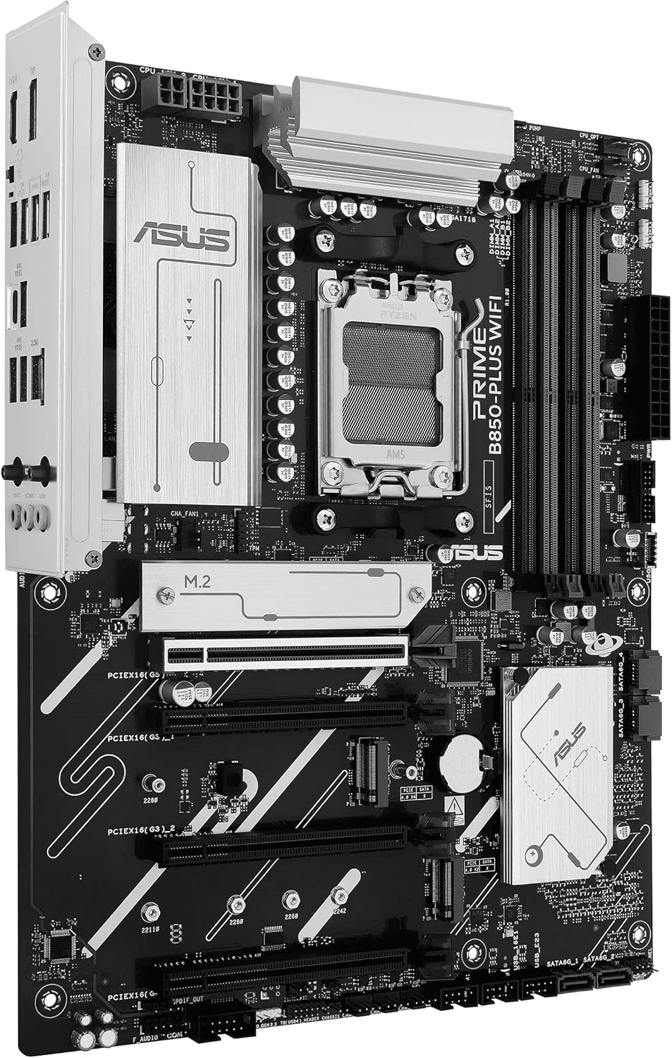Asus ASUS PRIME B850-PLUS WIFI Motherboard, AMD Socket AM5, Ryzen 9000 Ready, PCIe 5.0, Wi-Fi 6E, 2.5Gb Ethernet, & DDR5 Overclocking (8000+ MT/s) | 90MB1L80-M0EAY0 - product view 2 of 6