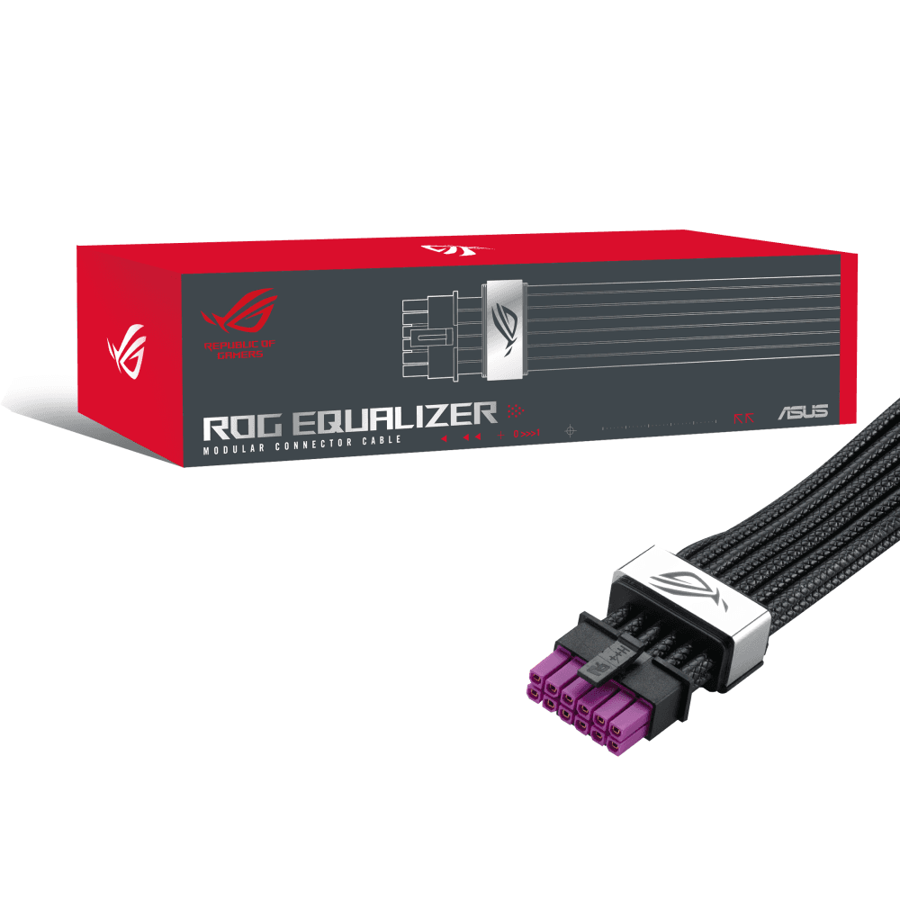 Asus ASUS ROG Equalizer 12V-2x6 PCIe Power Cable, ATX 3.1 & PCIe 5.1 Compliant, 750mm, 17A Load Capacity | 90YE00BN-B0QA00 - product view 1 of 6