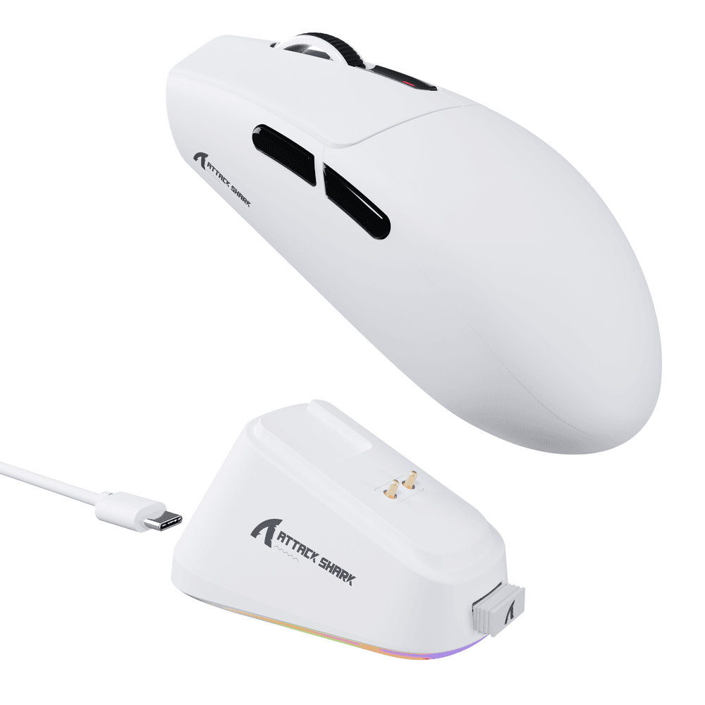 ATTACK SHARK G3 Pro Wireless Gaming Mouse with Magnetic Charging Dock, 59g Ultra-Lightweight, PAW3311 25K DPI Sensor, Omron 100M Switches, & Tri-Mode, White | G3 Pro – Buy Online
