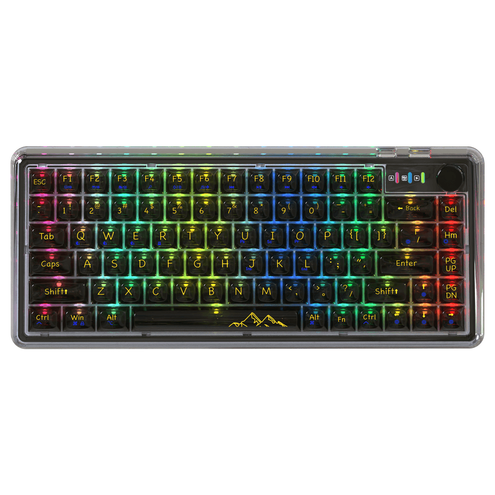 ATTACK SHARK ATTACK SHARK K75 Pro Transparent Mechanical Keyboard ,75% TKL Gasket Mount, Tri-Mode Wireless, & Hot-Swappable Glazed Switches, Black Transparent | K75 Pro - product view 1 of 6