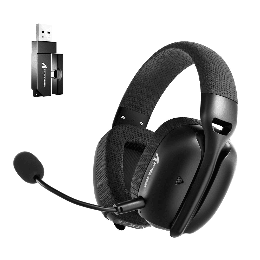 ATTACK SHARK ATTACK SHARK L80 PRO Wireless Gaming Headset, 20ms Ultra-Low Latency, 203g Featherweight Design, Dual Mics, & Tri-Mode Connectivity, Black | L80 Pro - product view 1 of 7
