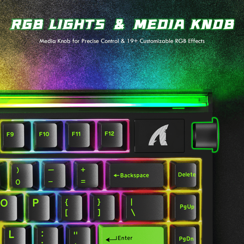 ATTACK SHARK ATTACK SHARK R85 HE Magnetic Switch Gaming Keyboard, 75% Wired, 8KHz Polling, 0.005mm Rapid Trigger Accuracy, & Custom RGB Lightbox, Black | R85 HE - product view 2 of 7