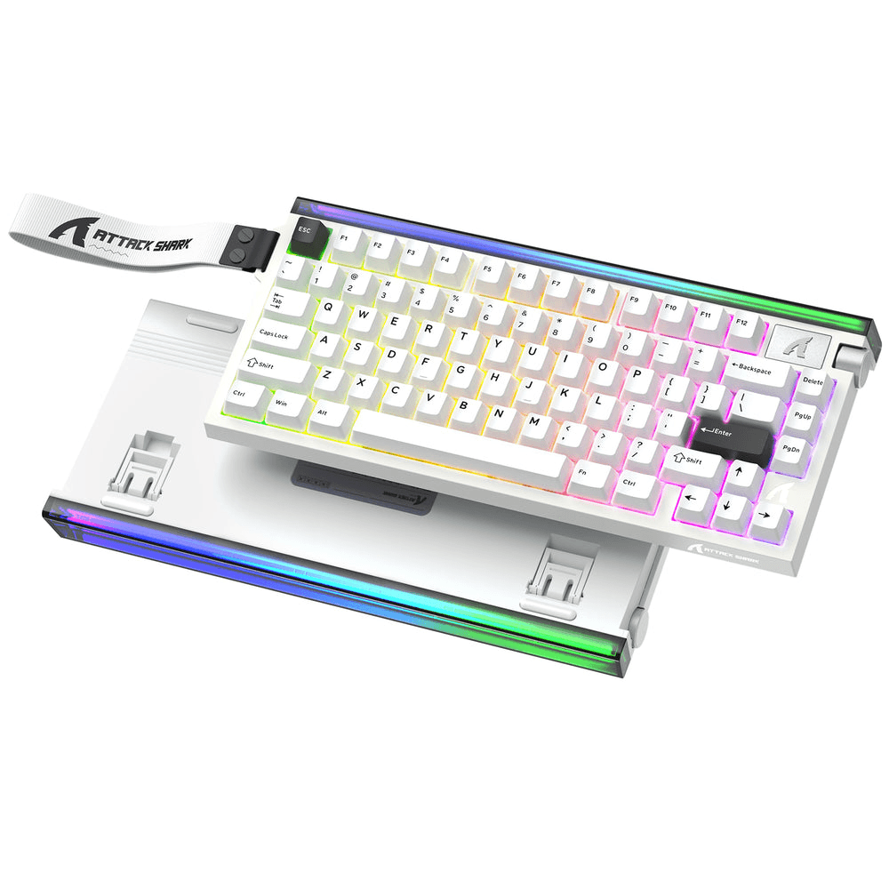 ATTACK SHARK R85 HE Magnetic Switch Gaming Keyboard, 75% Wired, 8KHz Polling, 0.005mm Rapid Trigger Accuracy, & Custom RGB Lightbox, White | R85 HE – Buy Online