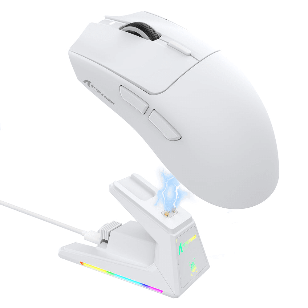 ATTACK SHARK X1 Wireless Gaming Mouse with Touchpad RGB Charging Dock, 53g Ultra-Light, 40K DPI PAW3395PRO Sensor, & 100M Omron Switches, White | X1 – Buy Online