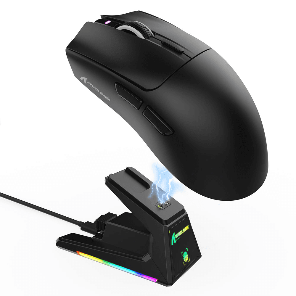 ATTACK SHARK X1 Wireless Gaming Mouse with Touchpad RGB Charging Dock, 53g Ultra-Light, 40K DPI PAW3395PRO Sensor, & 100M Omron Switches, Black | X1 – Buy Online