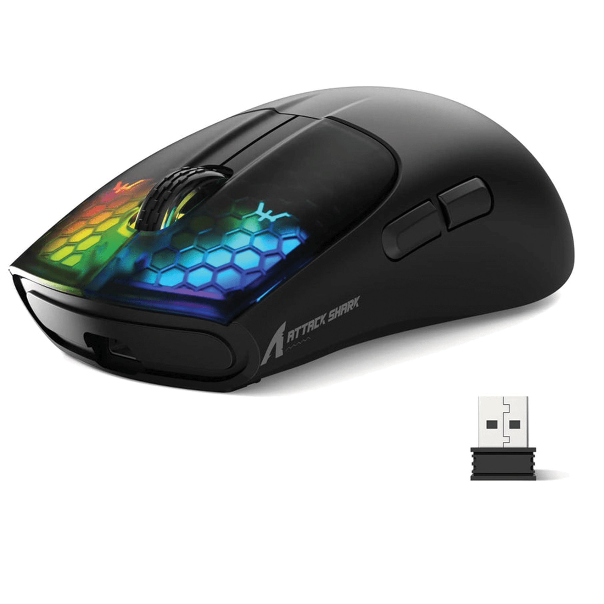 ATTACK SHARK X5 Ultra-Lightweight Wireless Gaming Mouse, 49g Featherweight Design, Tri-Mode (BT/2.4G/Wired), RGB Accents, & Ergonomic Comfort, Black | X5 – Buy Online