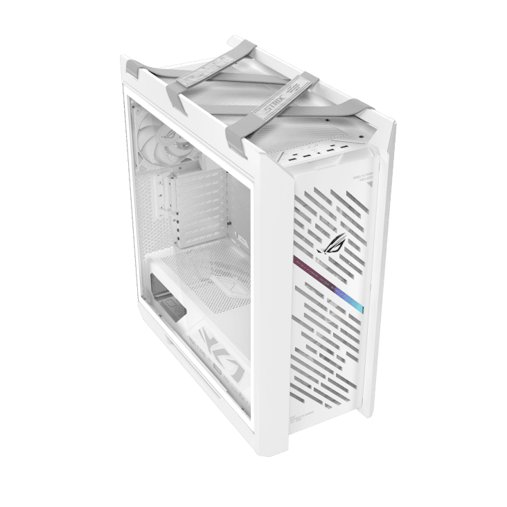 Asus ASUS ROG Strix Helios II EATX White mid-tower Gaming Case, with Dual Tempered Glass Side Panels, Pre-installed 4x 140mm Fans, Aluminum Frame, Supports up to 450mm GPU, upto 420mm Radiator, Advanced I/O panel | 90DC00W3-B39000 - product view 3 of 12