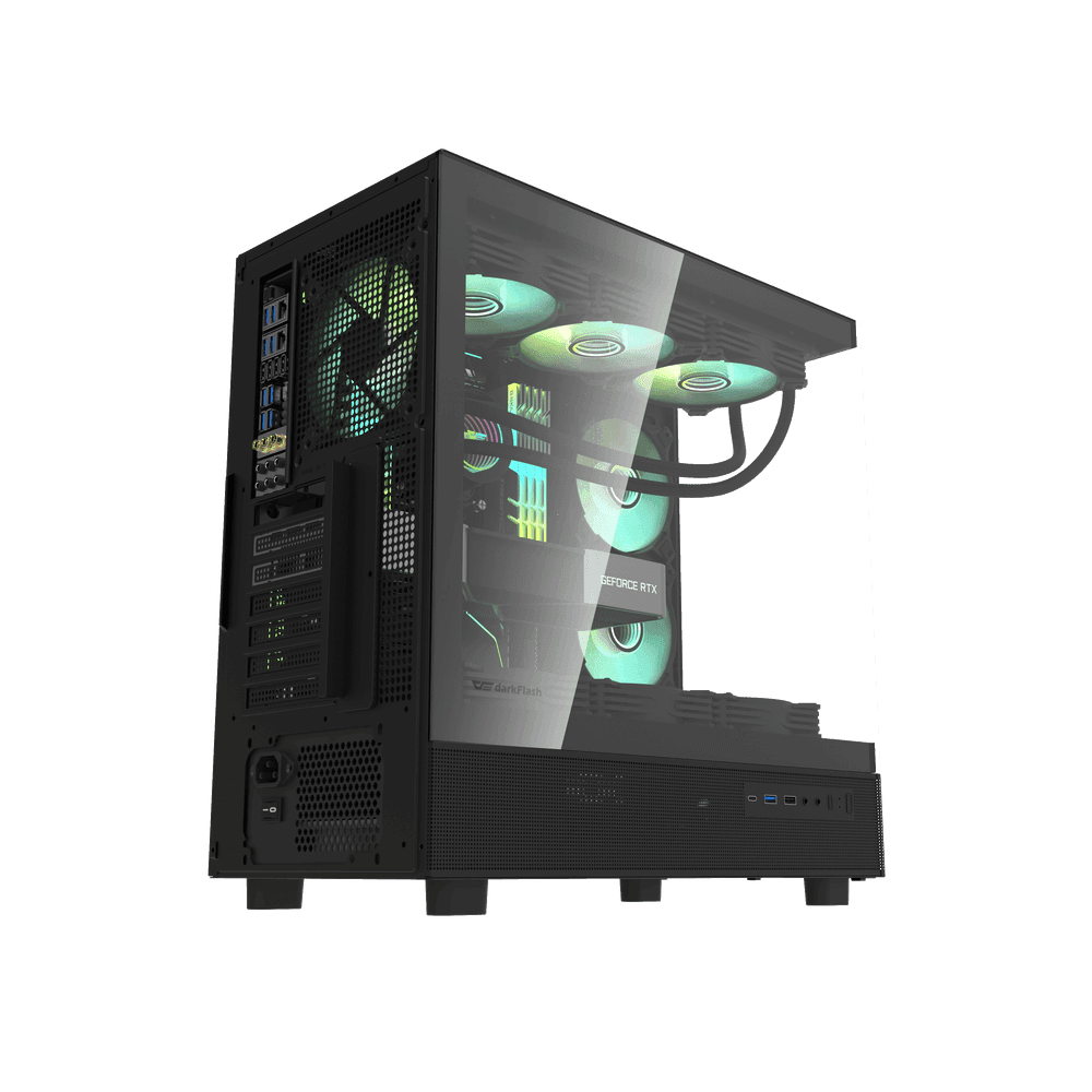 Darkflash Darkflash DPX90 ATX/M-ATX/M-ITX Gaming Pc case With 3 ARGB Fans, 270 Panoramic Pillarless Design, Tempered Glass Panels, Supports 360mm Radiators, USB Type-C - product view 2 of 4