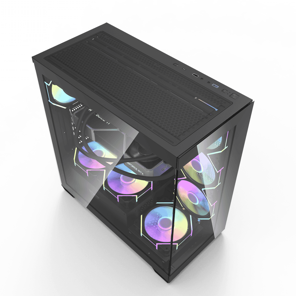 Darkflash DarkFlash DS900 ATX M-ATX ITX Gaming PC Case with 7 ARGB Fans Pre-Installed, Tempered Glass Panels, Type-C Port, 0.5 SPCC Computer Case - product view 3 of 9