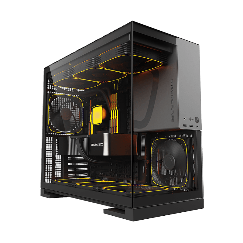 GEOMETRIC FUTURE Geometric Future Model 5 Glass Tower Case, Supports 420mm Radiator, E-ATX Motherboards, 5 Preinstalled Fans | GEO-M5F-BG - product view 2 of 7