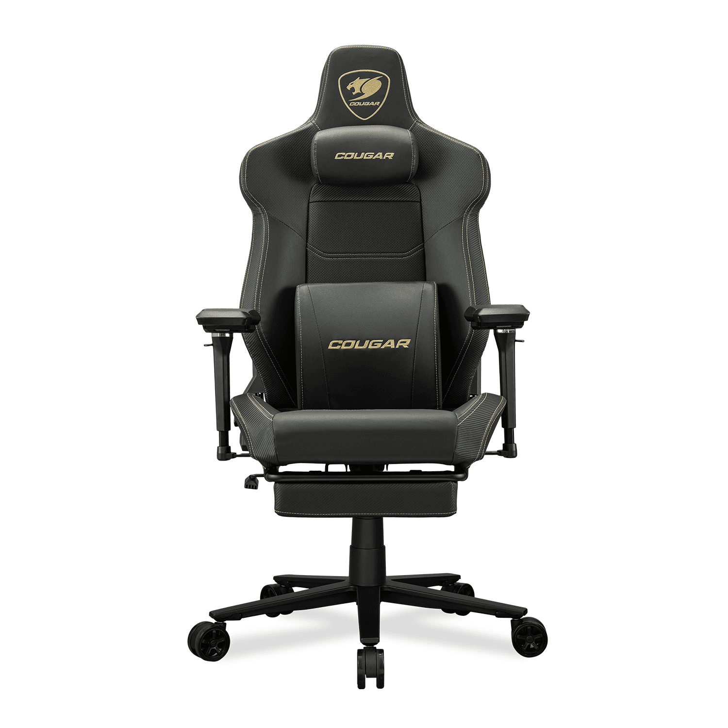 Cougar COUGAR ARMOR EVO M Gold Gaming Chair, 5D Armrests, Retractable Footrest, Magnetic Headrest, 155° Recline |  CGR-EVM-GLB - product view 1 of 7