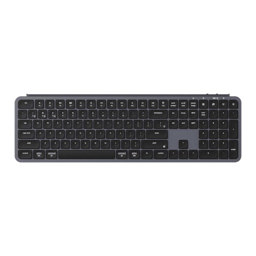 Keychron B6 Pro Ultra-Slim Gray Wireless Keyboard, 1200-Hour Battery, 100% Full-Size, 2.4GHz/BT/Wired | B6P-K1 – Buy Online