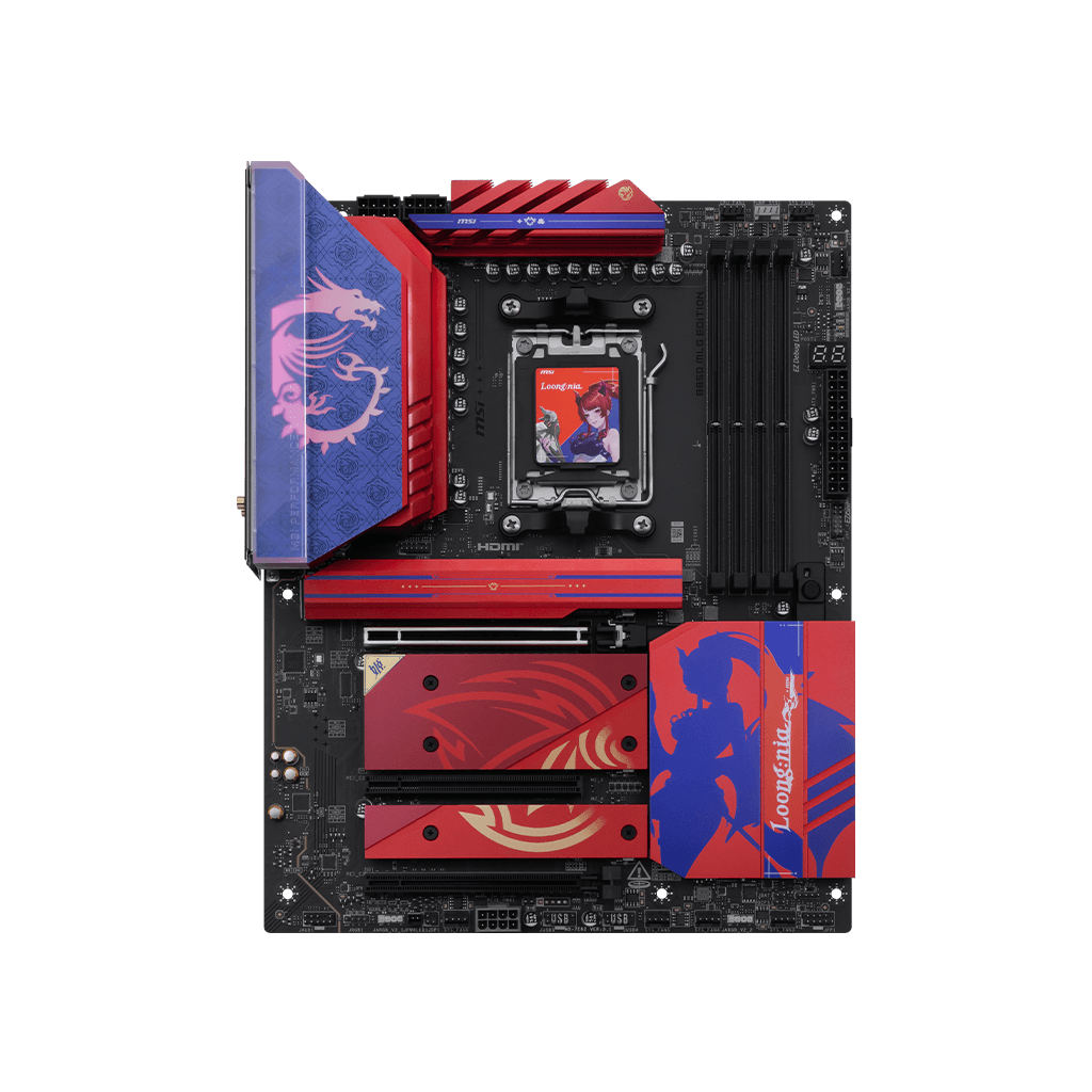 MSI MSI B850 MLG EDTION Motherboard, ATX - Supports AMD Ryzen 9000/8000 / 7000 Processors, AM5-80A SPS VRM, DDR5 Memory Boost (8400+MT/s OC), PCIe 5.0 x16, M.2 Gen5, Wi-Fi 7, 5G LAN | 911-7E62-012 - product view 2 of 6