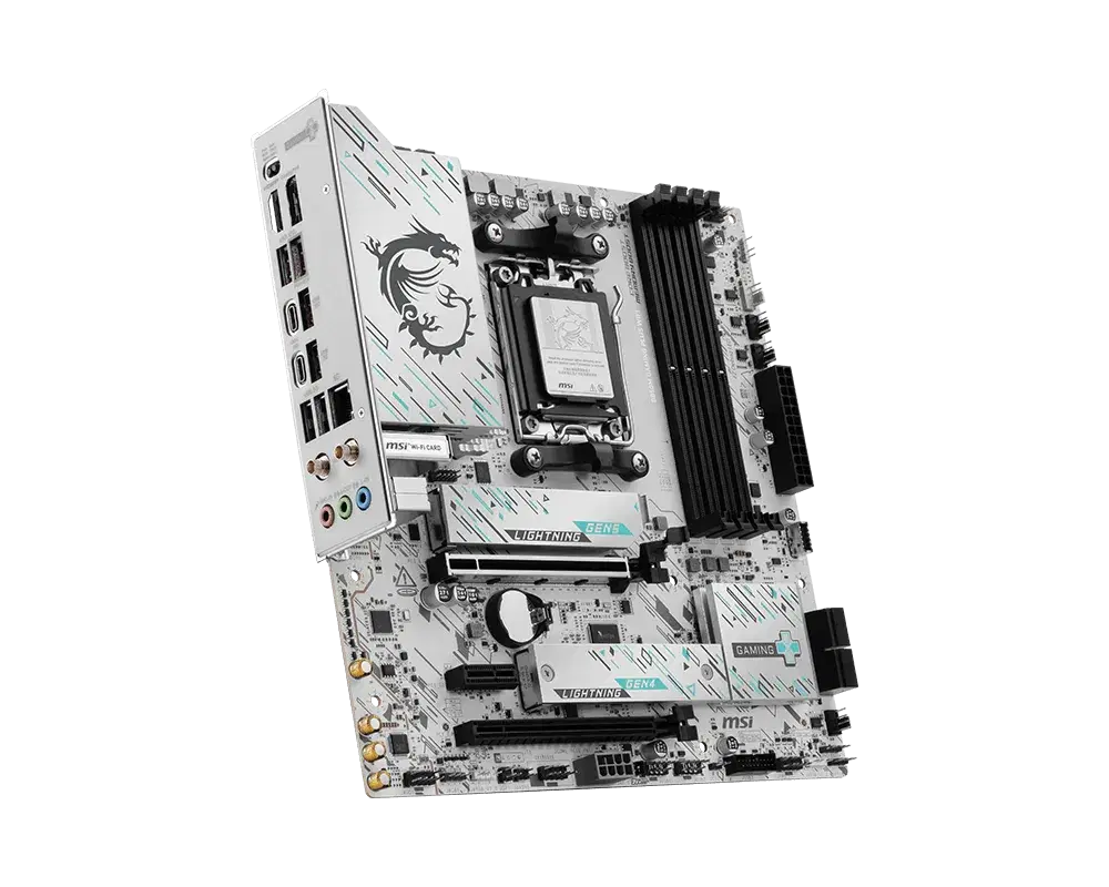 MSI MSI B850M GAMING PLUS WIFI Motherboard, AMD Ryzen AM5, DDR5, PCIe 5.0, WiFi 7 | 911-7E66-001 - product view 3 of 5