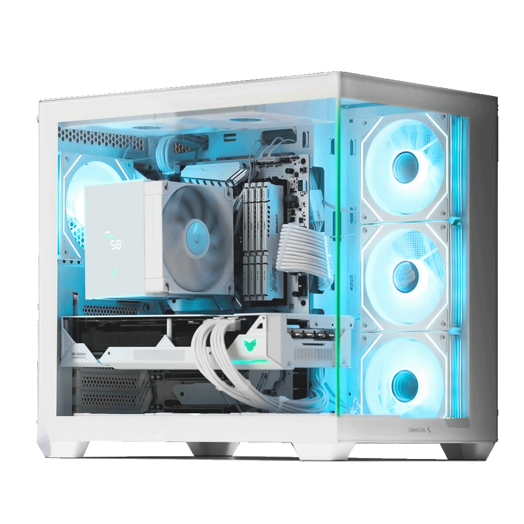 White Gaming PC: AMD Ryzen 7 9800X3D, RTX 5070 Ti White OC, 32GB DDR5, 1TB NVMe SSD, 850W Gold PSU – Buy Online