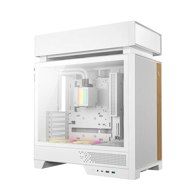 DEEPCOOL DeepCool CL6600 White ATX PC Case, HyperSplit Dual-Chamber Design, Pre-Installed 360mm ARGB AIO Liquid Cooler, Dual Bottom ARGB Fans, Supports Back-Connector Motherboard | R-CL6600-WHNNA0-G - product view 2 of 5
