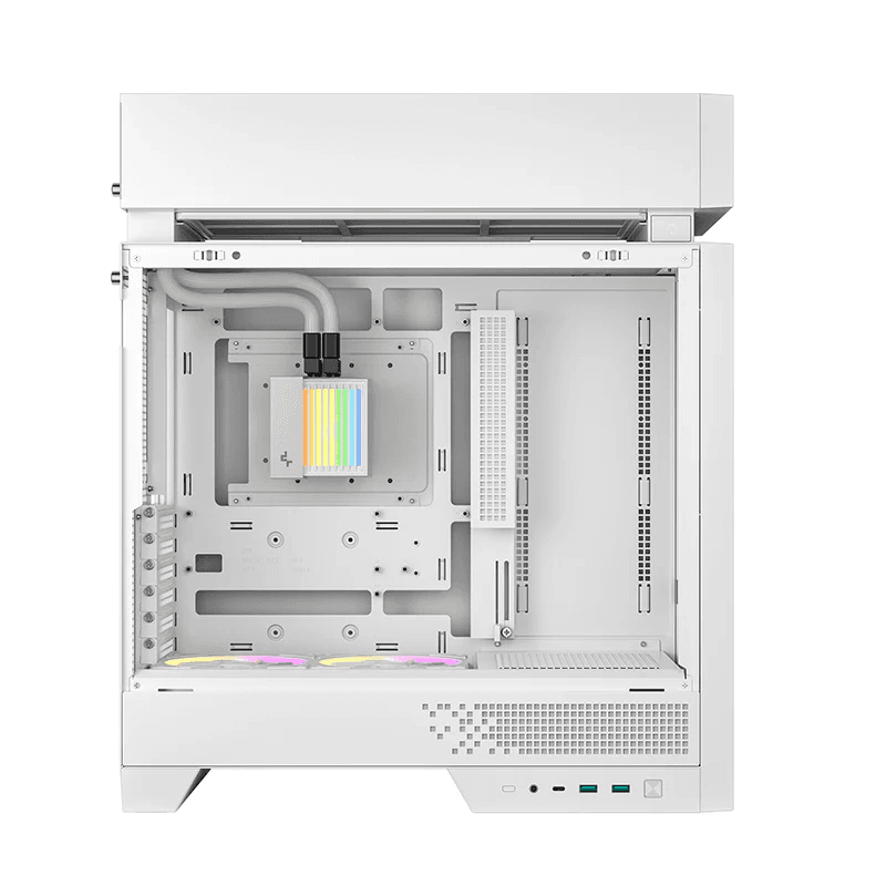 DEEPCOOL DeepCool CL6600 White ATX PC Case, HyperSplit Dual-Chamber Design, Pre-Installed 360mm ARGB AIO Liquid Cooler, Dual Bottom ARGB Fans, Supports Back-Connector Motherboard | R-CL6600-WHNNA0-G - product view 3 of 5