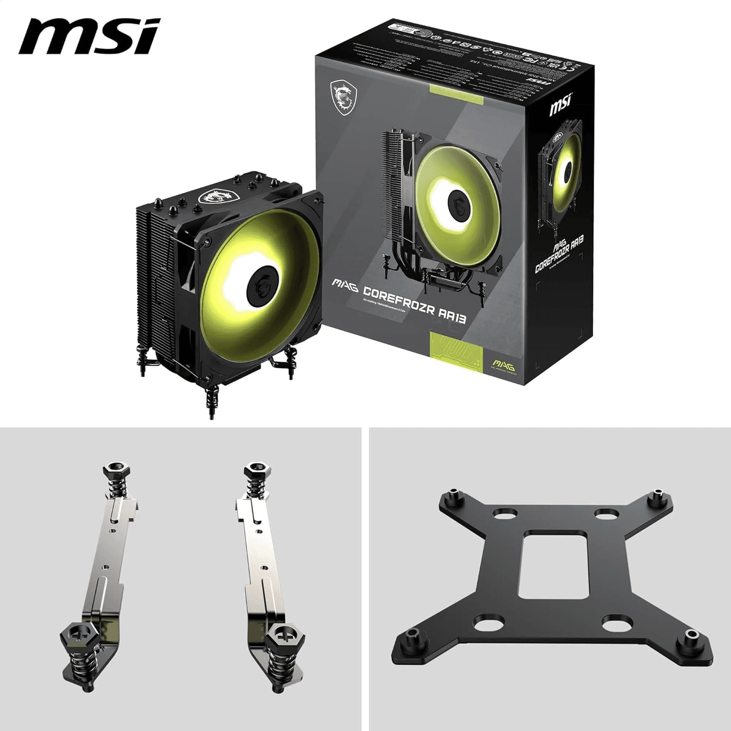 MSI MSI MAG COREFROZR AA13 Air CPU Cooler, Direct Contact Heat Pipes, Intel LGA 1851 & AMD AM5 Support, Rifle Bearing Technology | 306-7ZWHA11-L80 - product view 3 of 6