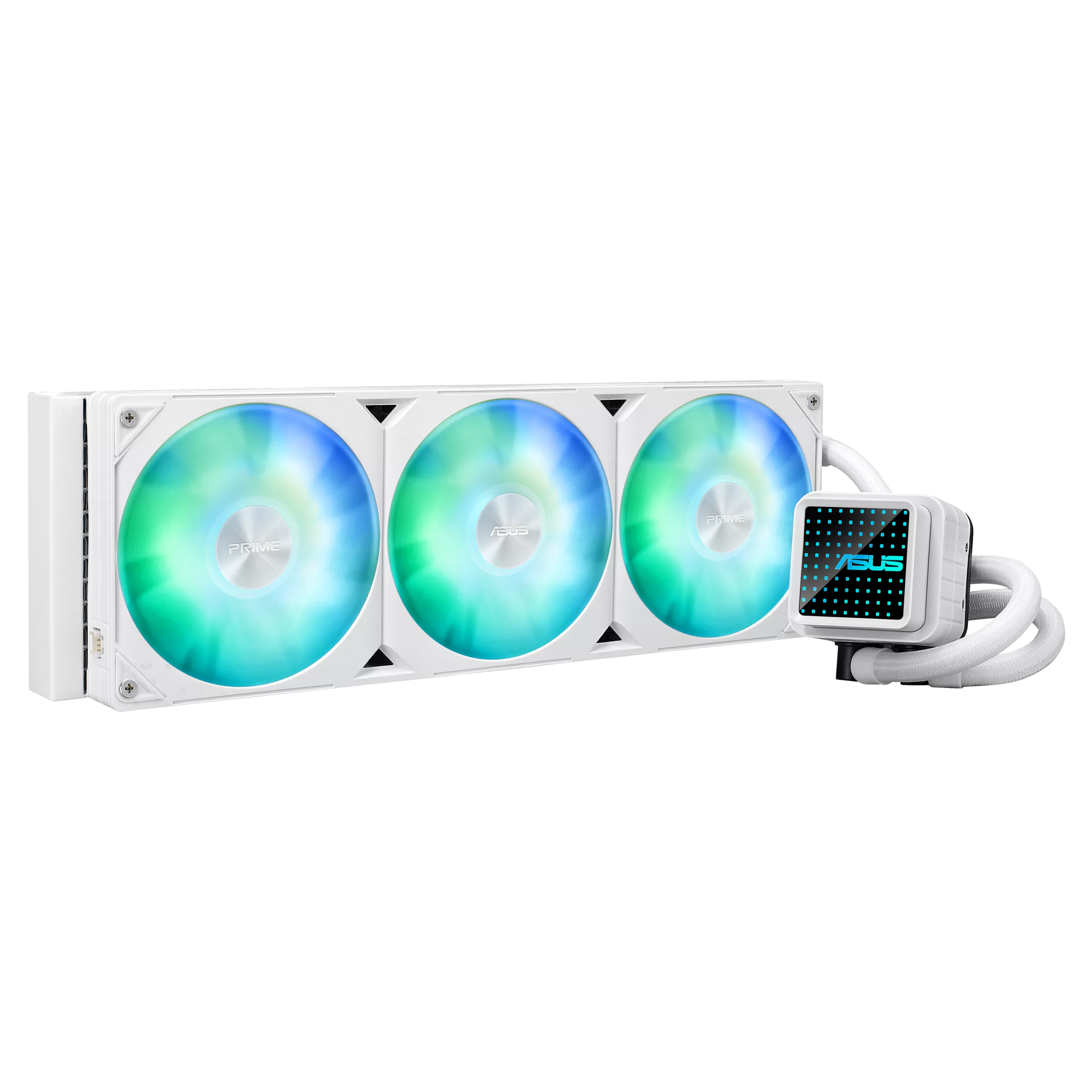 ASUS Prime LC 360 ARGB White Edition Liquid CPU Cooler, 360mm Radiator, 2200 RPM Fan Speed, 75.7 CFM Airflow, 400mm Sleeved Rubber | 90RC0102-B0EAY0