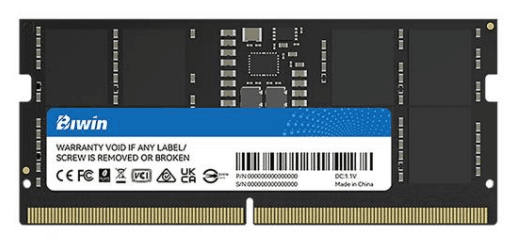 BIWIN 16GB DDR5-5600 SODIMM Laptop RAM, PC5-44800, 1.1V Low Voltage, 1Rx8 High Performance | BD5SD16G56C46 – Buy Online
