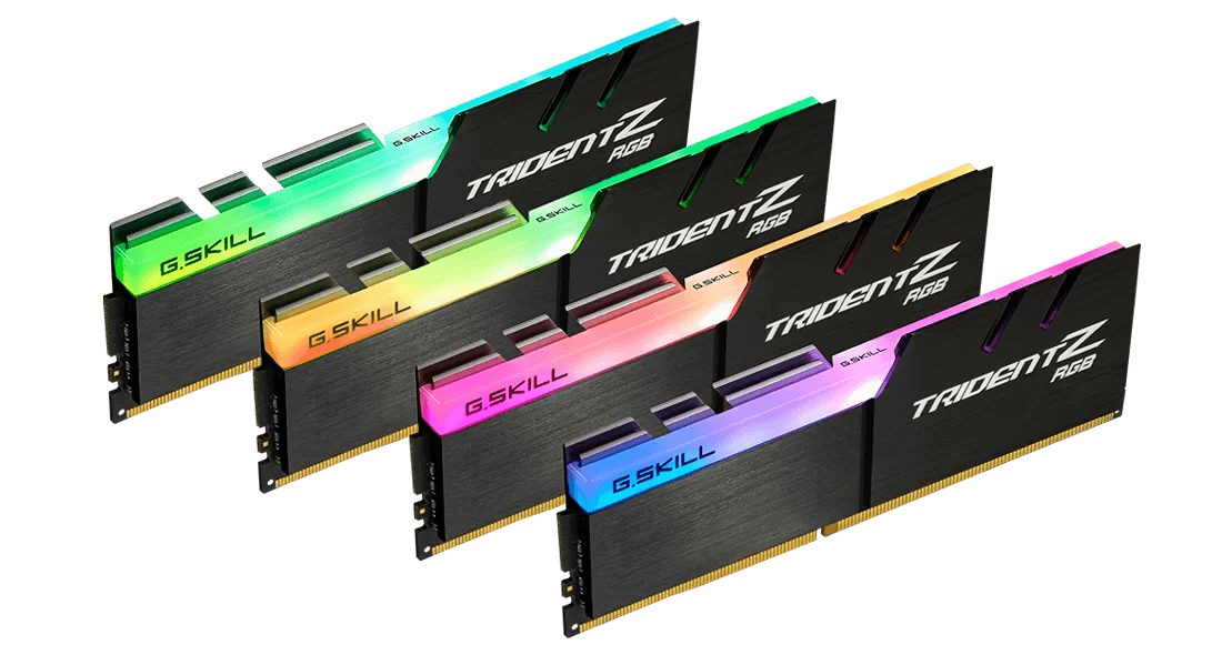 G Skill Trident Z RGB 128GB (4x32GB) DDR4 3200MTs Memory (RAM), CL16-18-18-38 1.35V | F4-3200C16Q-128GTZR