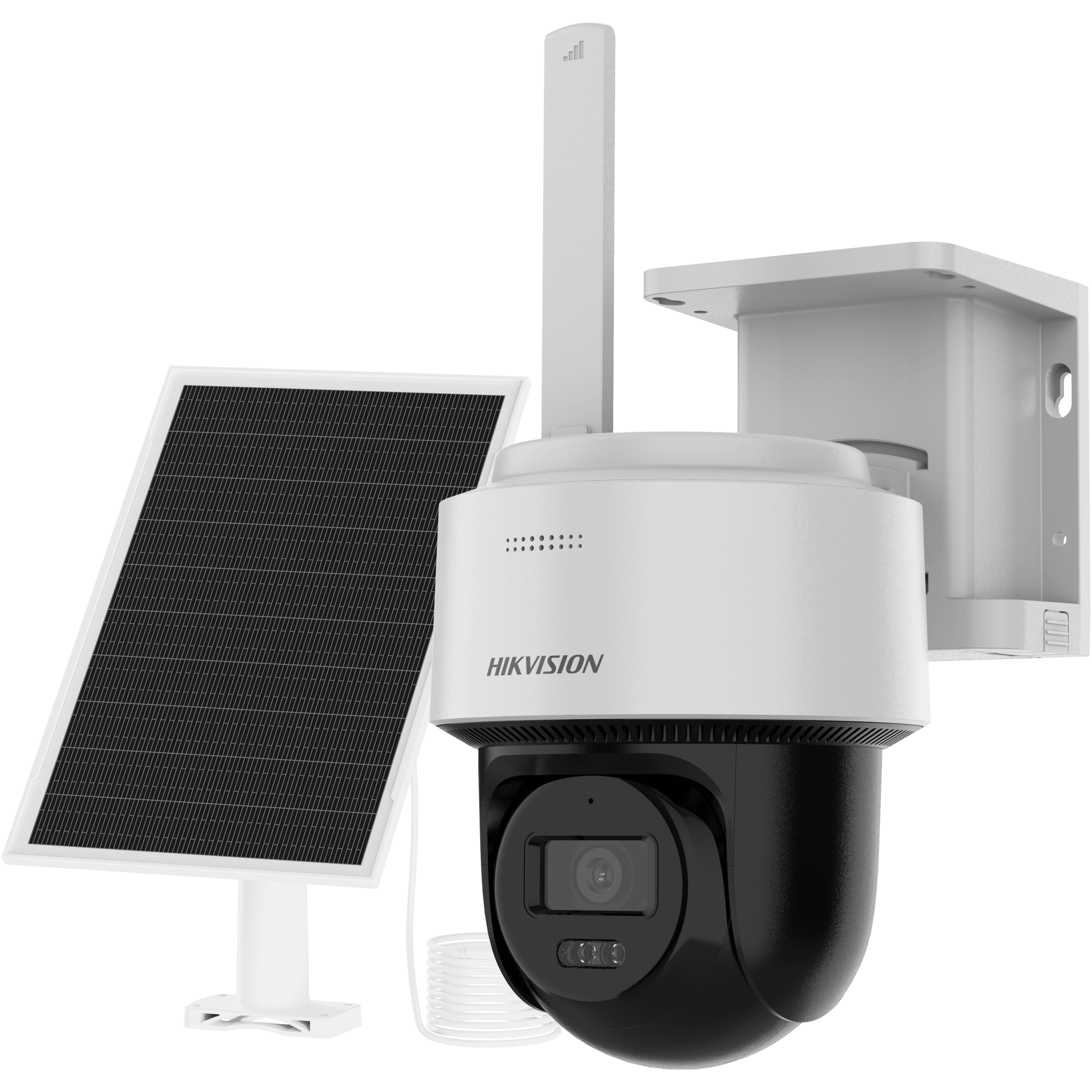 Hikvison DS-2CFSP4/4G 4MP 24/7 Solar 4G PT Camera, Smart Hybrid Light: 30 m white light and IR, Built-in microphone and speaker, support two-way audio
